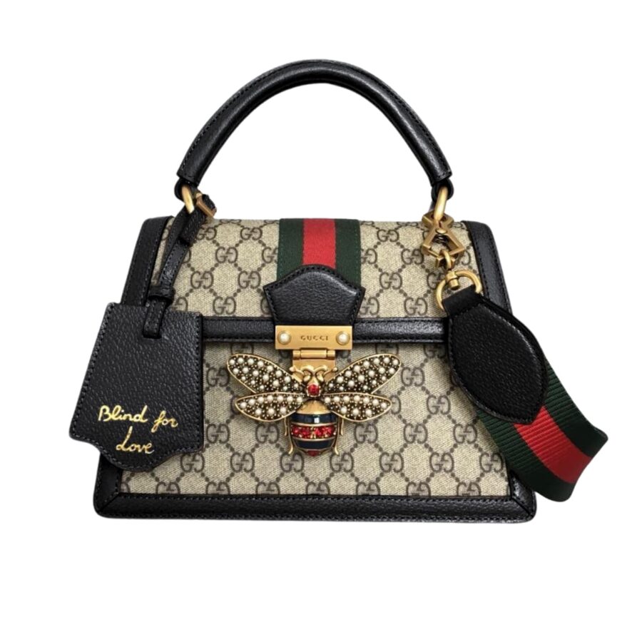 Gucci Queen Margaret Gg Small Top Handle Bag Black 25Cm