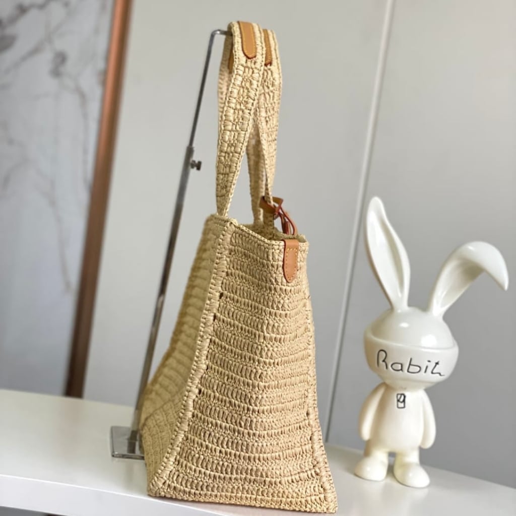 Louis Vuitton Summer Shopper Tote MM Raffia Natural Beige 44cm M14458 - Image 3