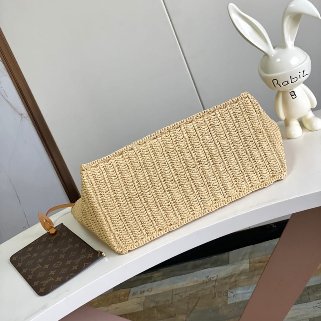 Louis Vuitton Summer Shopper Tote MM Raffia Natural Beige 44cm M14458 - Image 5