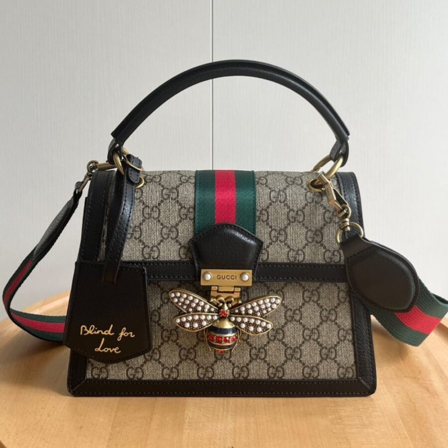 Alternative view of Gucci Queen Margaret Gg Small Top Handle Bag Black 25Cm