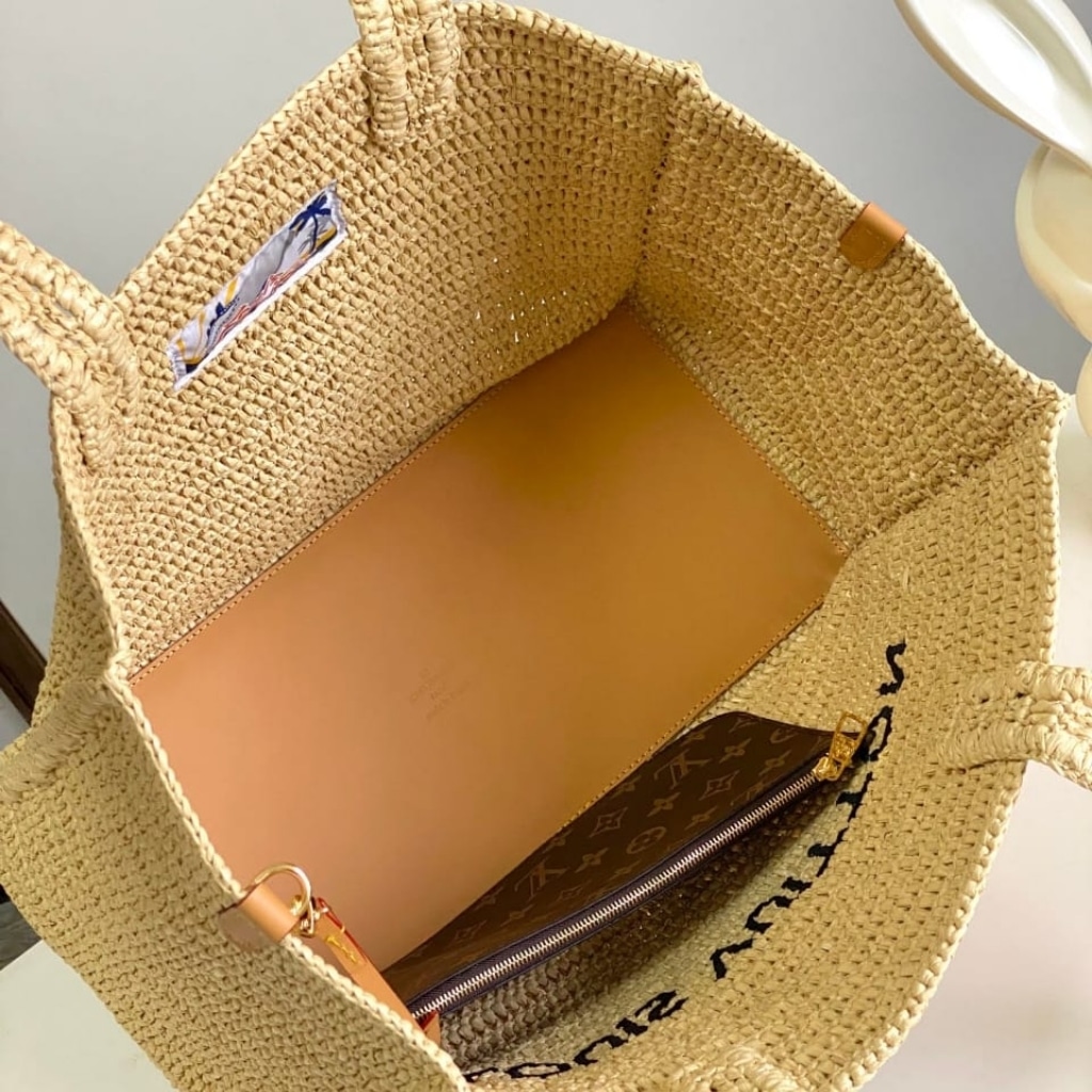 Louis Vuitton Summer Shopper Tote MM Raffia Natural Beige 44cm M14458 - Image 10