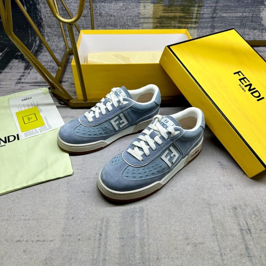 Alternative view of Fendi Match Denim Fabric And Suede Low Tops Light Blue 8E8670Asb3F1Sv1