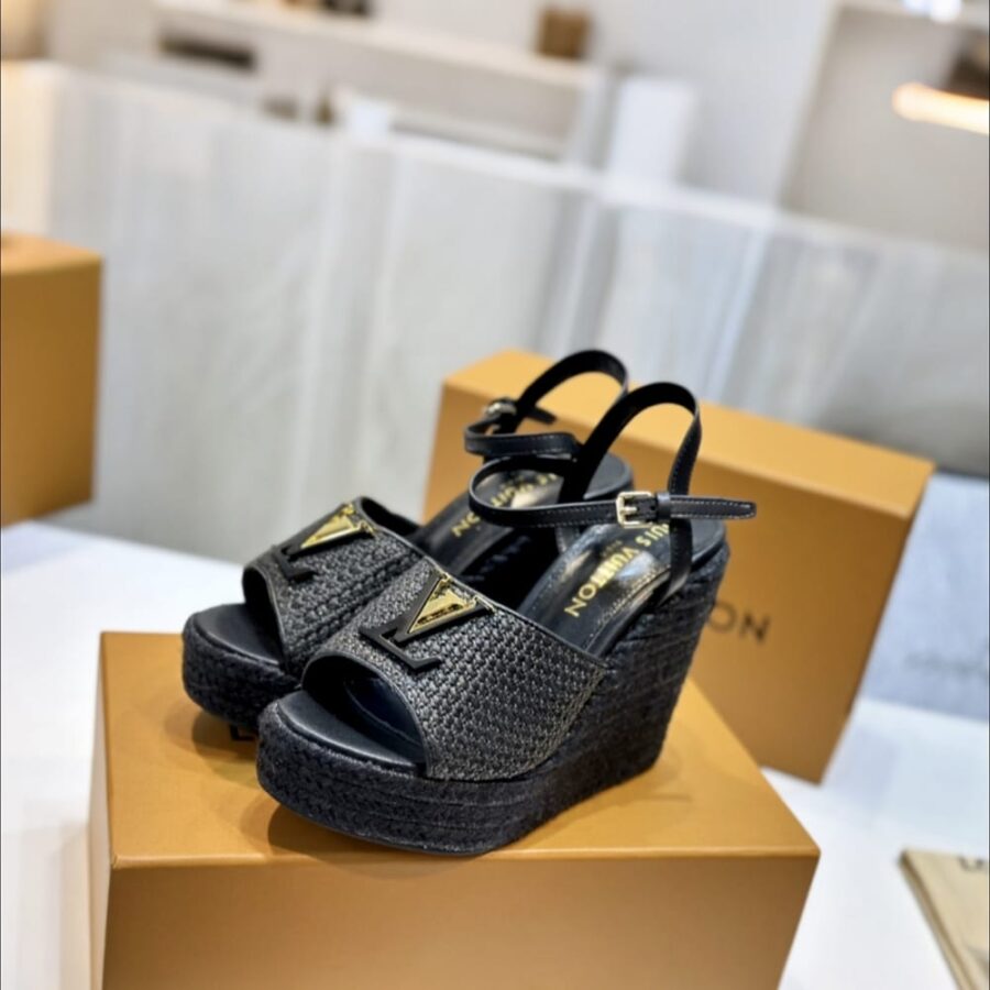 Alternative view of Louis Vuitton Mare Wedge Sandals Black 1Ahllk