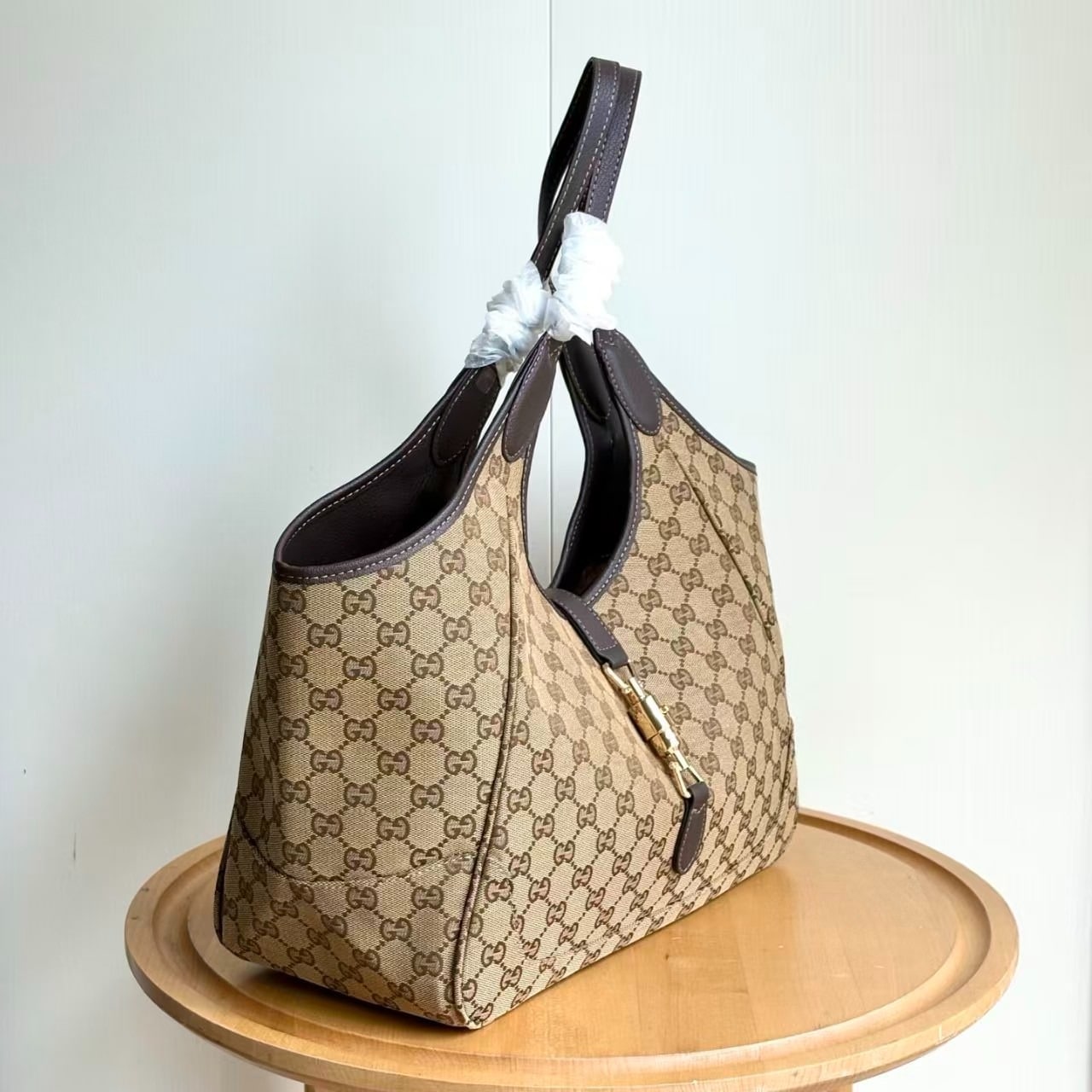 Gucci Mercato Medium Tote Bag Sand And Brown GG Canvas 35cm 866645 FAFV2 9651 - Image 3
