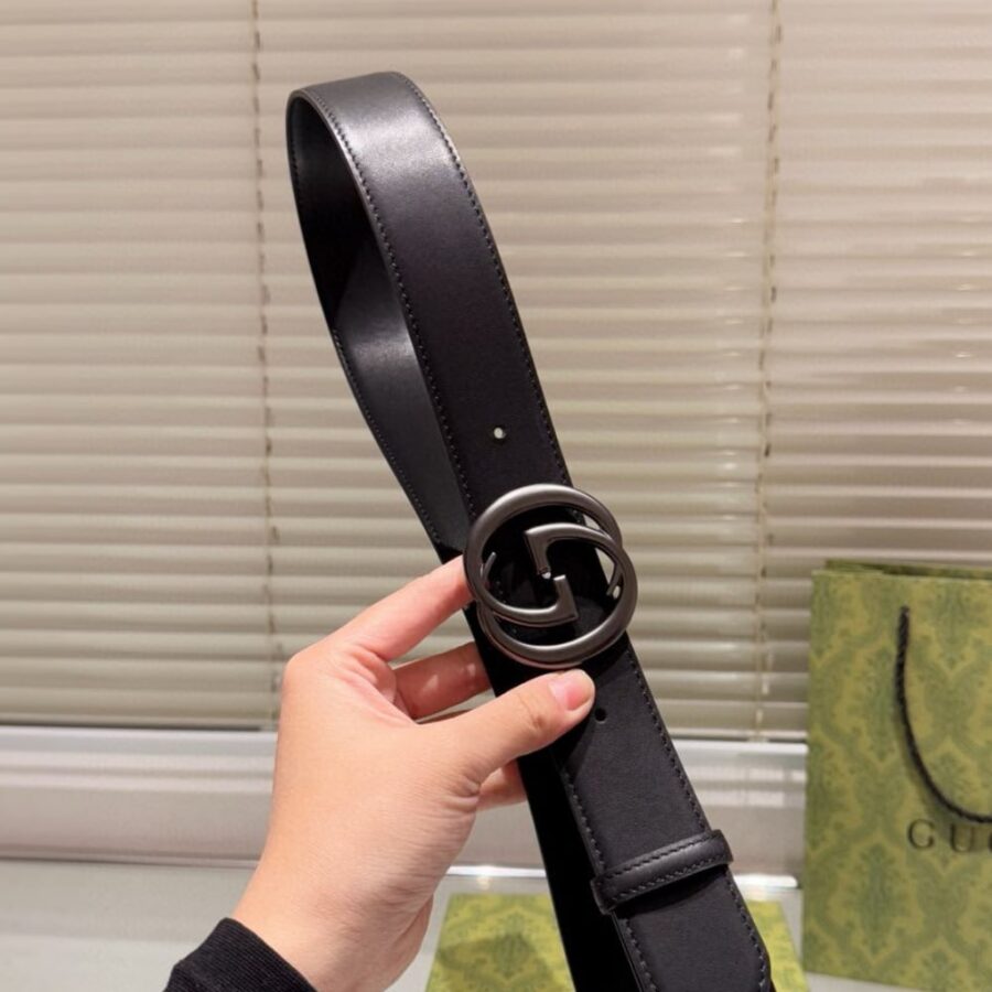 Alternative view of Gucci Belt With Interlocking G Buckle Black Leather 774153 0Ya0V 1000