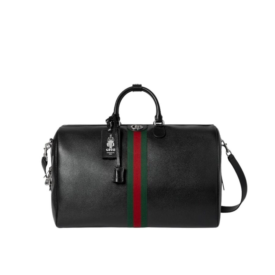 Gucci Web Trademark Medium Duffle Bag Black 44Cm