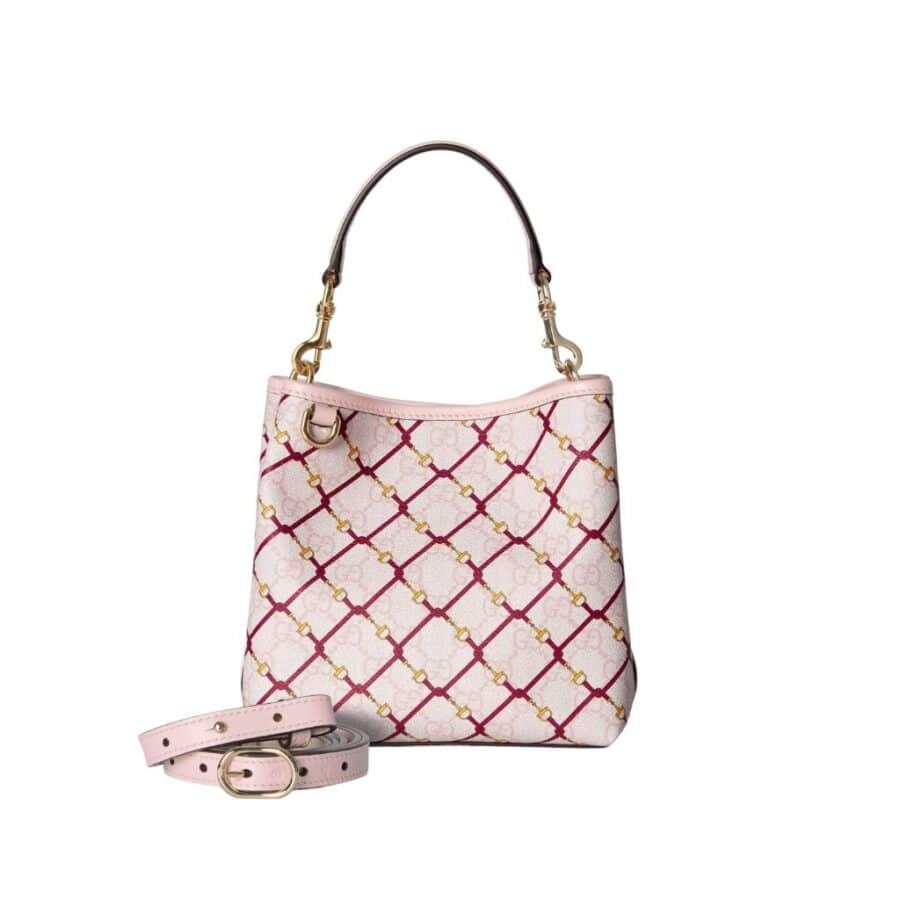 Gucci GG Emblem Small Bucket Bag Pink And Red 20Cm 815118 FAFF1 8649