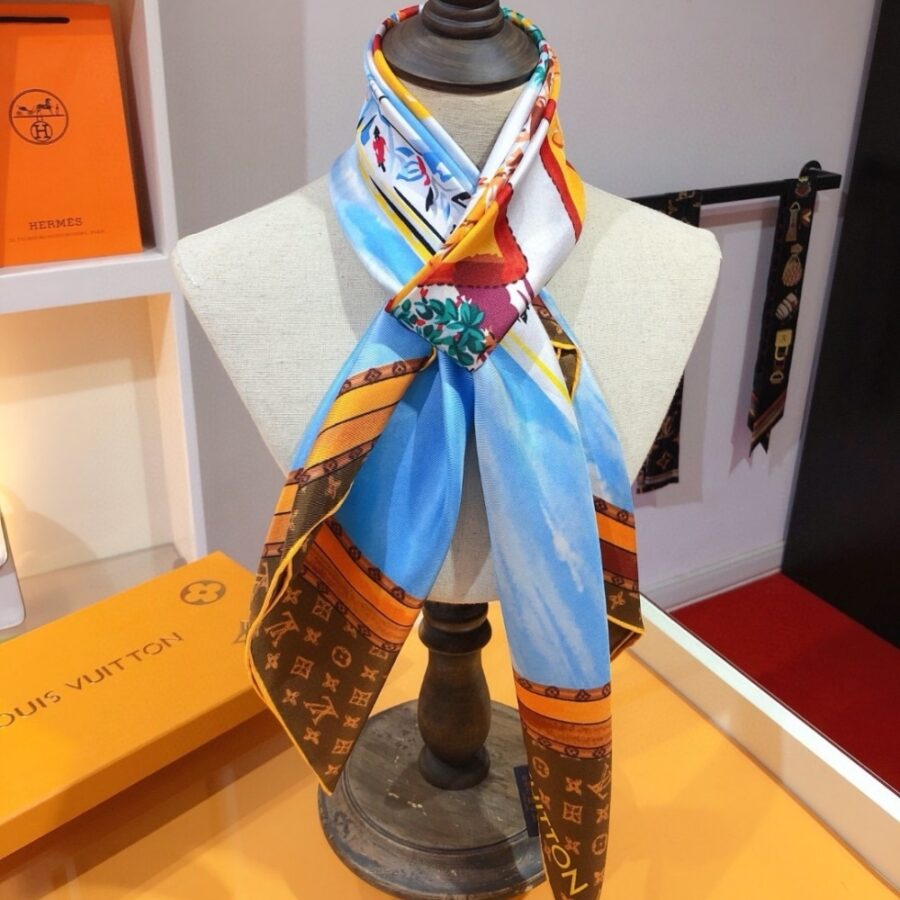 Alternative view of Louis Vuitton Lv Marina 90 Scarf In Brown 90Cm M78195