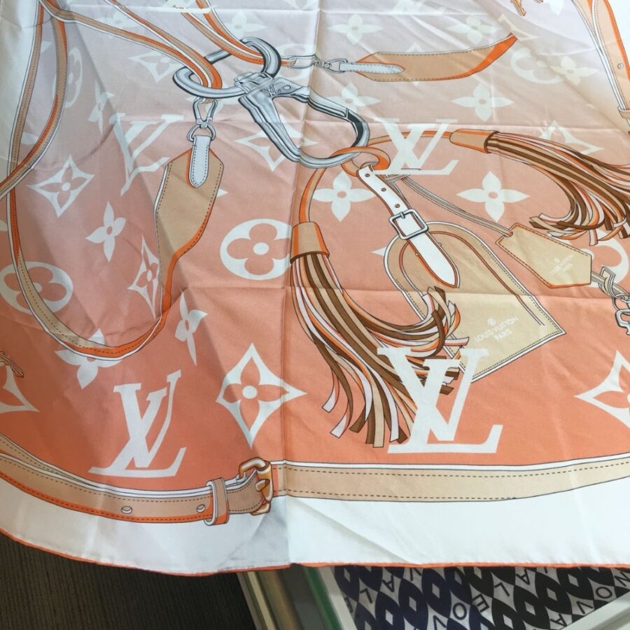 Alternative view of Louis Vuitton Monogram Gradient Square Scarf In Brume 90Cm M76776