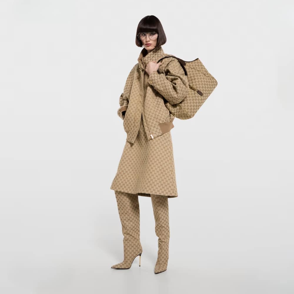 Gucci Mercato Medium Tote Bag Sand And Brown GG Canvas 35cm 866645 FAFV2 9651 - Image 7