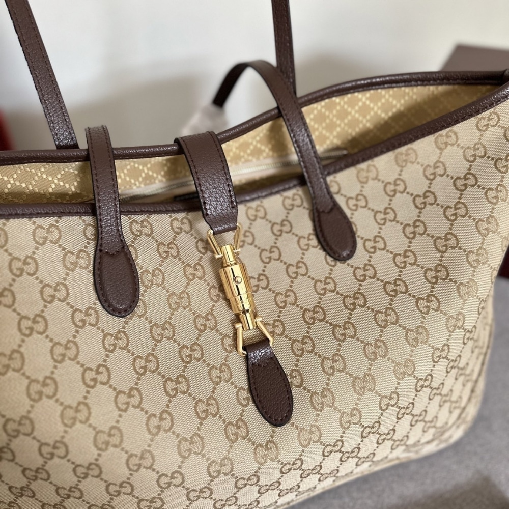 Gucci Jackie Large Tote Bag Sand And Dark Brown 45Cm 867014 FAFV2 9651 - Image 4
