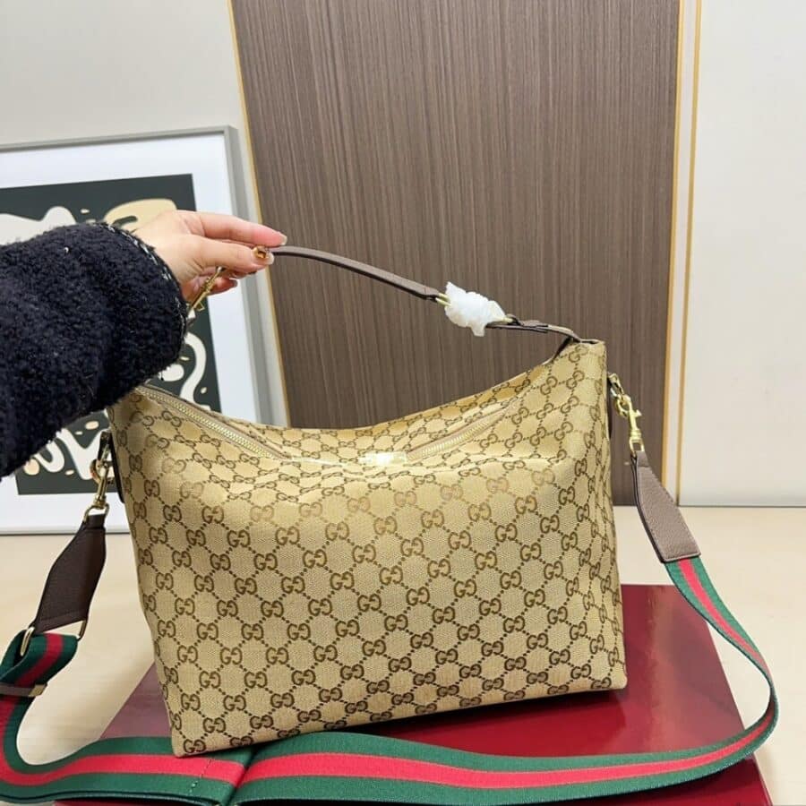 Alternative view of Gucci Brera Medium Crossbody Bag Sand And Dark Brown 33Cm 866938 FAFV9 9653