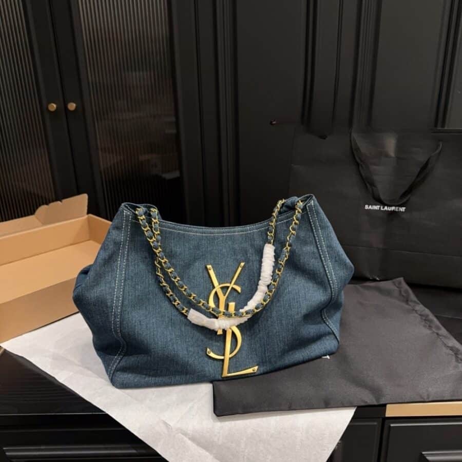 Alternative view of Saint Laurent Chain Hobo Bag Denim Blue 30cm