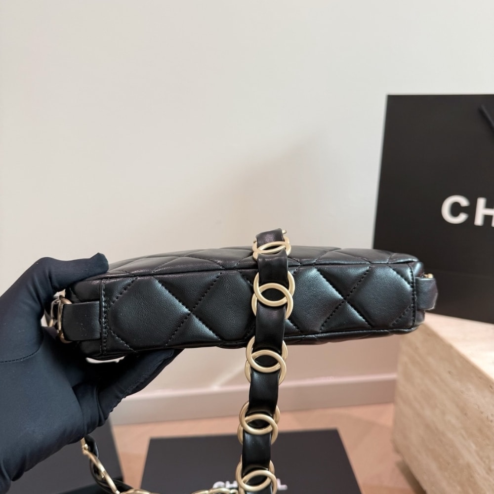 Chanel Hobo Handbag Gold Tone Hardware Black 24Cm AS5177 B18293 94305 - Image 5