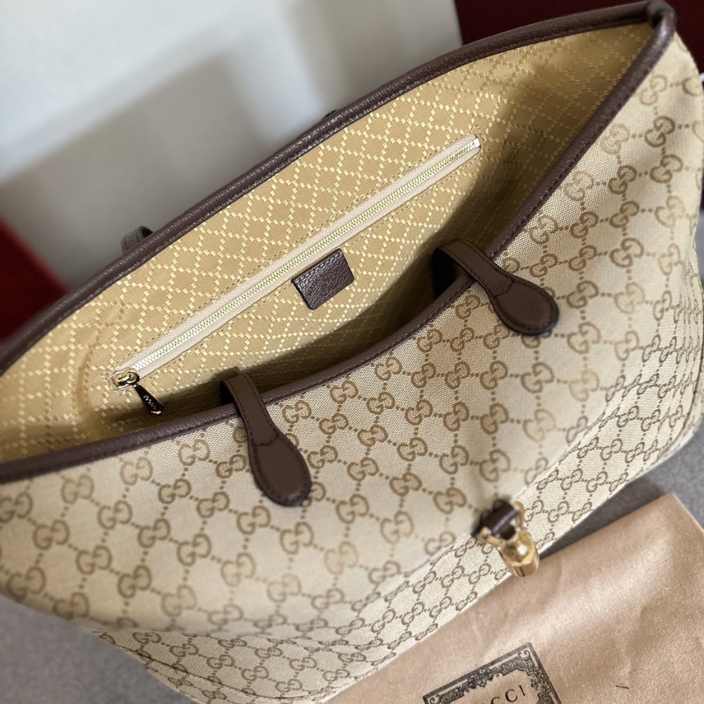 Gucci Jackie Large Tote Bag Sand And Dark Brown 45Cm 867014 FAFV2 9651 - Image 7