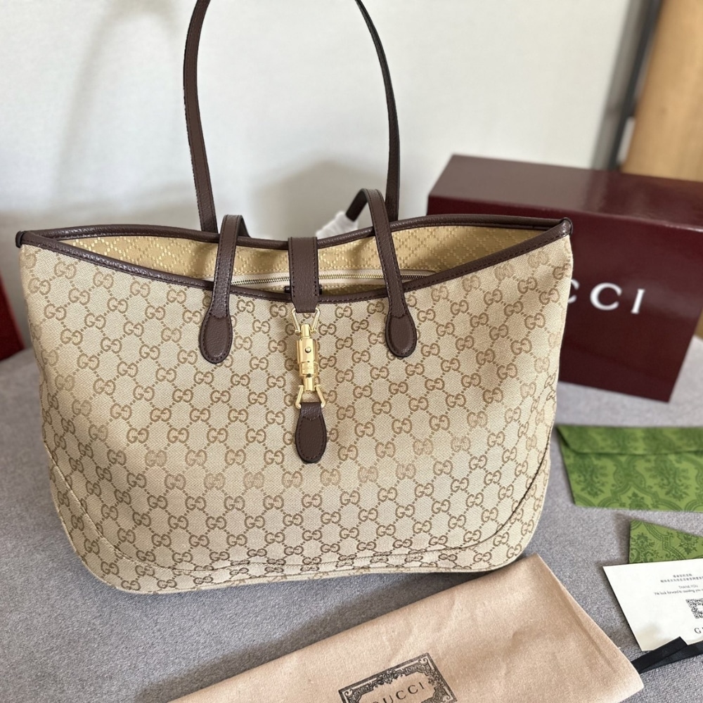 Gucci Jackie Large Tote Bag Sand And Dark Brown 45Cm 867014 FAFV2 9651 - Image 3