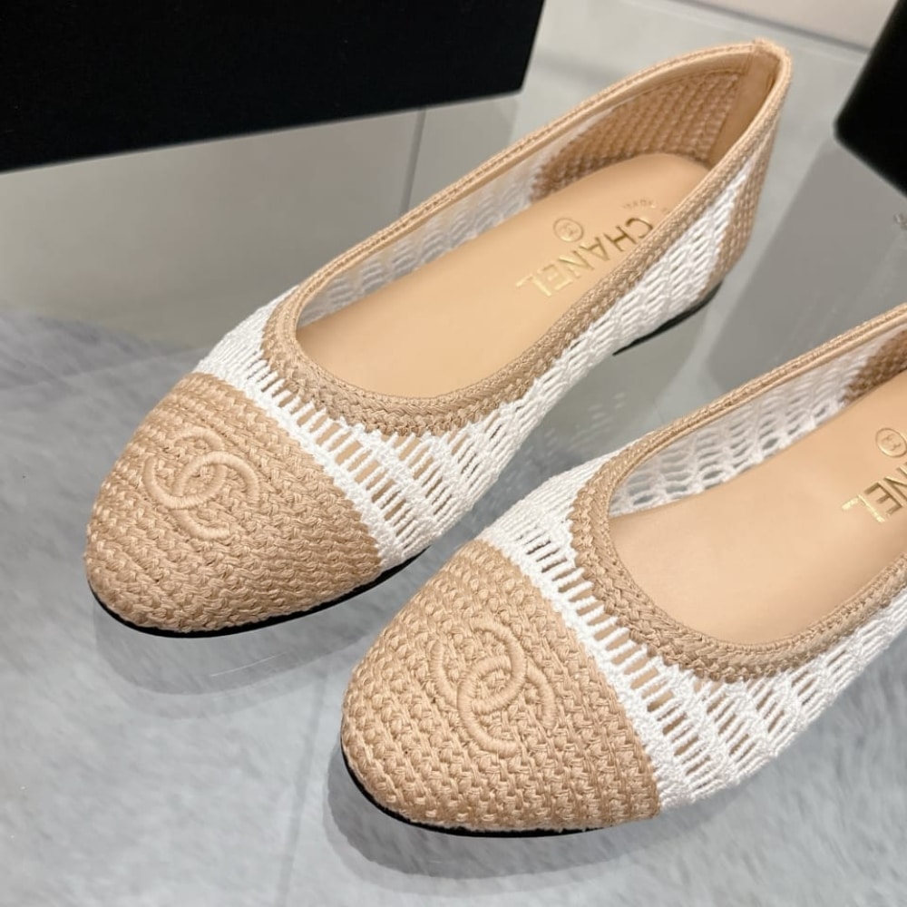 Chanel Ballet Flats Raffia White And Beige G46352 B19806 NAFBO - Image 3
