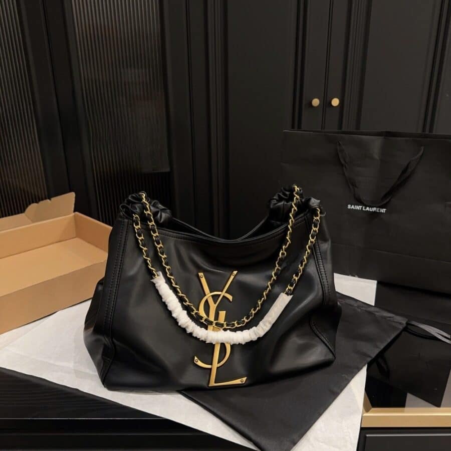 Alternative view of Saint Laurent Chain Hobo Bag Black 30cm
