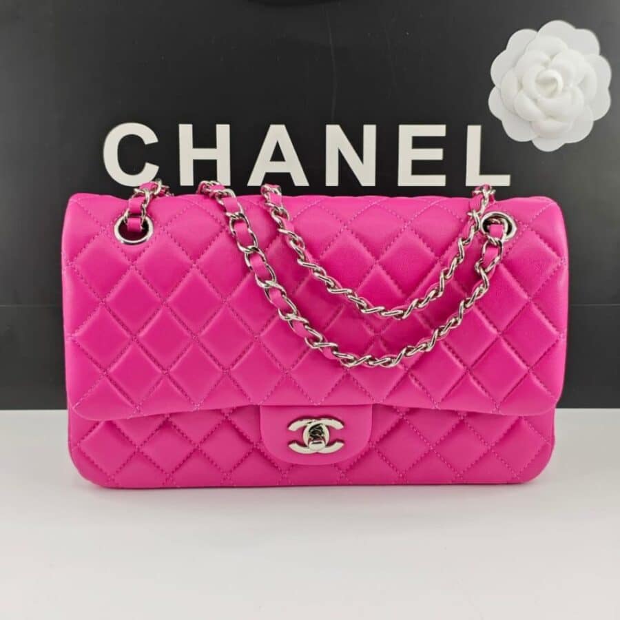 Alternative view of Chanel Classic Medium Flap Bag With Silver Hardware Pink 25Cm