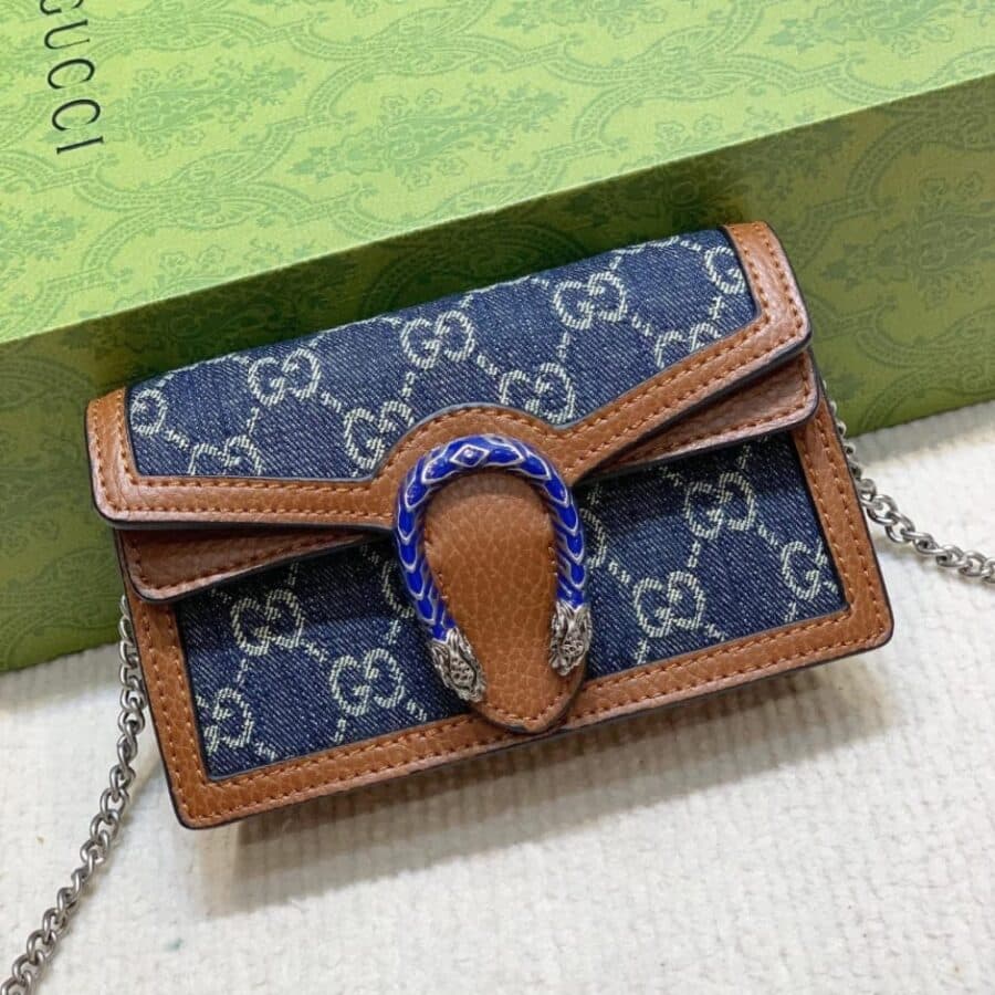 Alternative view of Gucci Dionysus Super Mini Denim Dark Blue And Brown 16Cm 476432 2KQFN 4483