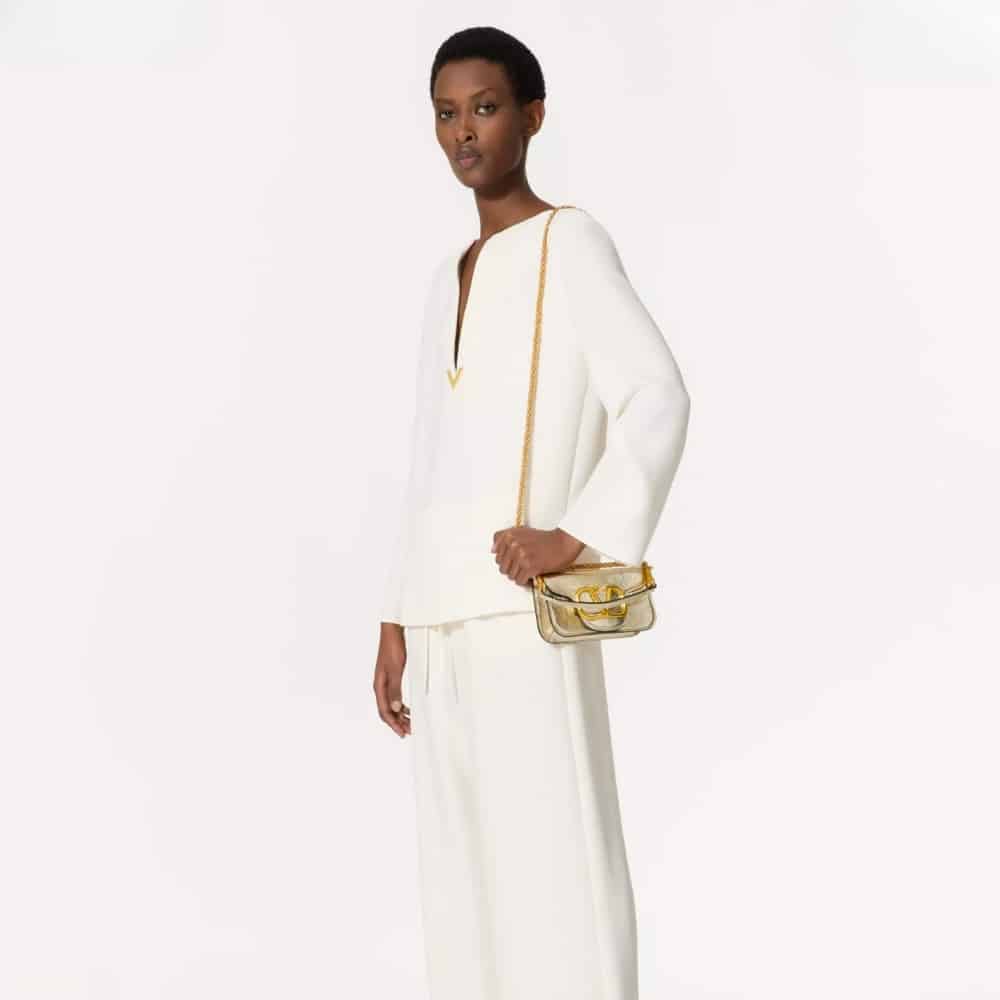 Valentino Garavani Small Locò Metallic Shoulder Bag Gold 20Cm 6W2B0K53UKE R16 - Image 3