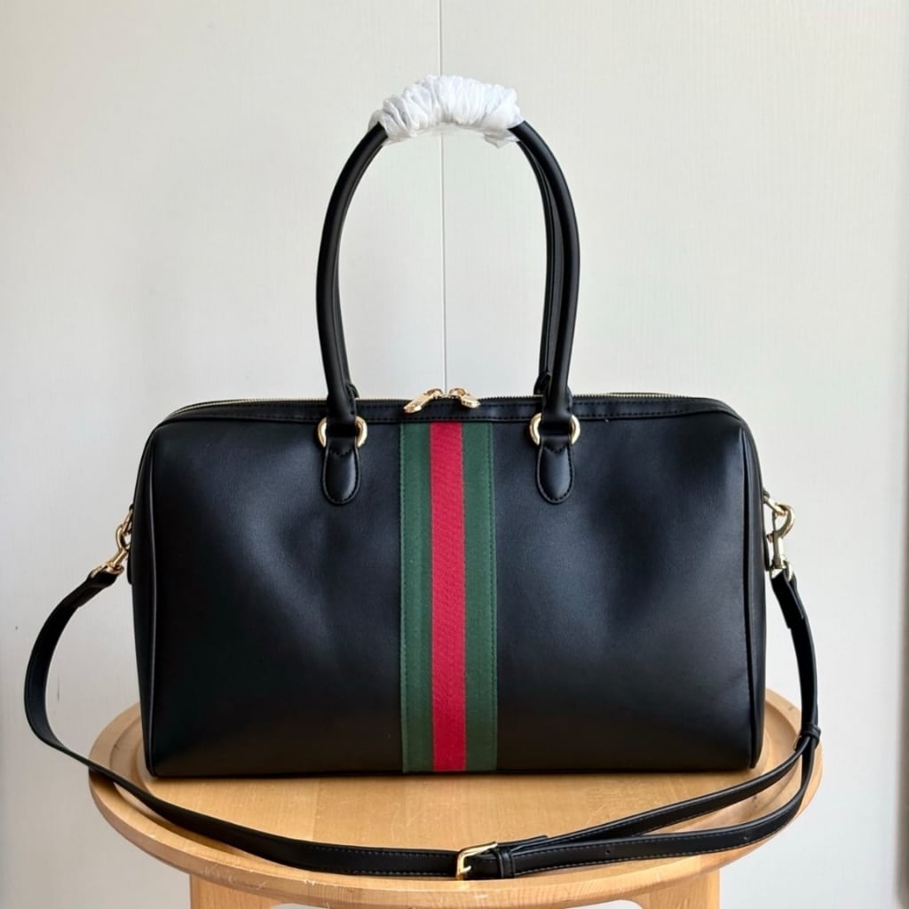 Gucci Borsetto Large Boston Bag Black Leather 38Cm 866734 AAGIQ 1053 - Image 3