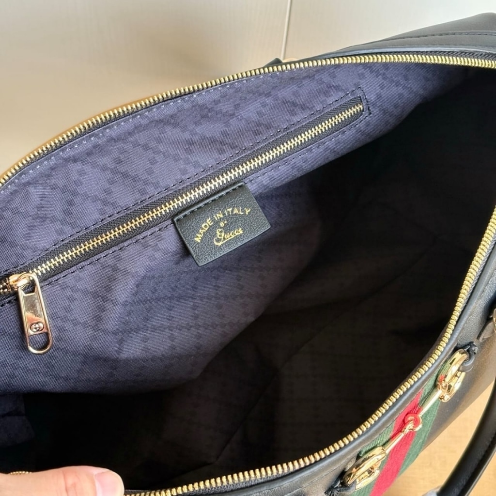 Gucci Borsetto Large Boston Bag Black Leather 38Cm 866734 AAGIQ 1053 - Image 5