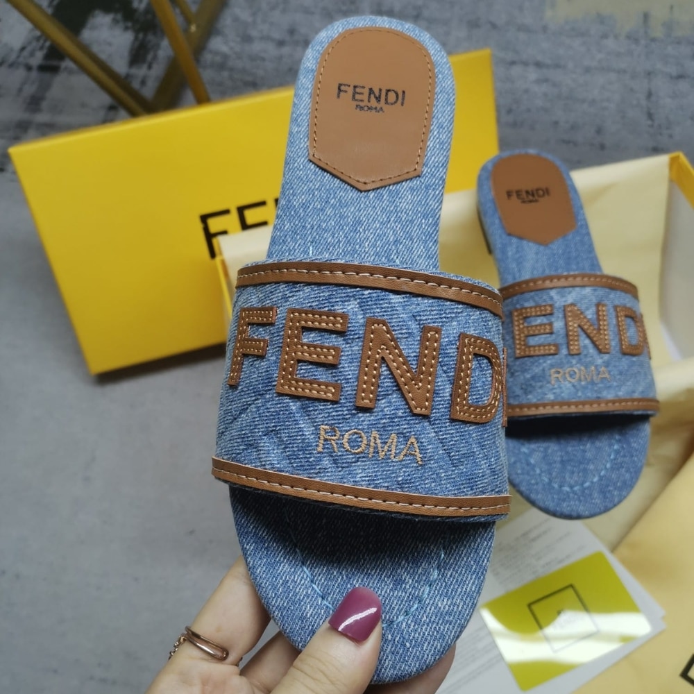 Fendi Signature Slides Denim Light Blue 8R8092AOLIF1KOO - Image 2