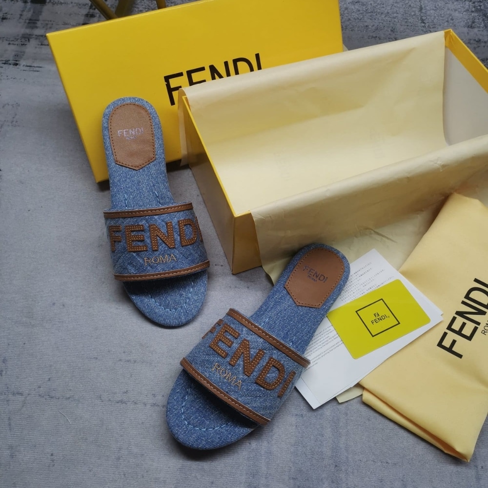 Fendi Signature Slides Denim Light Blue 8R8092AOLIF1KOO - Image 6