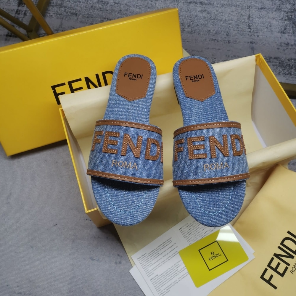 Fendi Signature Slides Denim Light Blue 8R8092AOLIF1KOO - Image 4