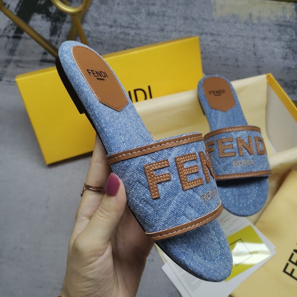 Fendi Signature Slides Denim Light Blue 8R8092AOLIF1KOO - Image 5
