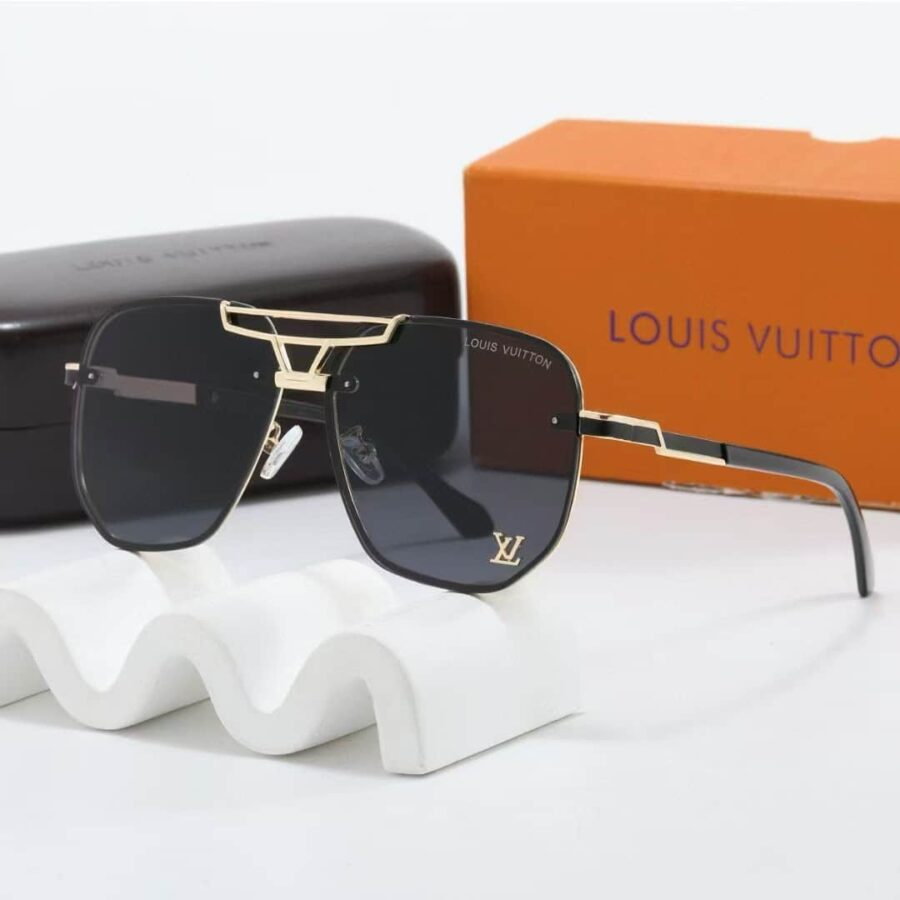 Alternative view of Louis Vuitton Prestige Aviator Sunglasses Black With Gold