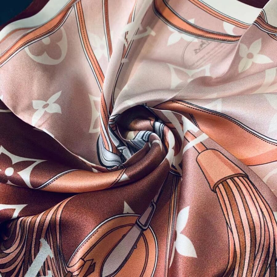 Alternative view of Louis Vuitton Straps Square Scarf Brown