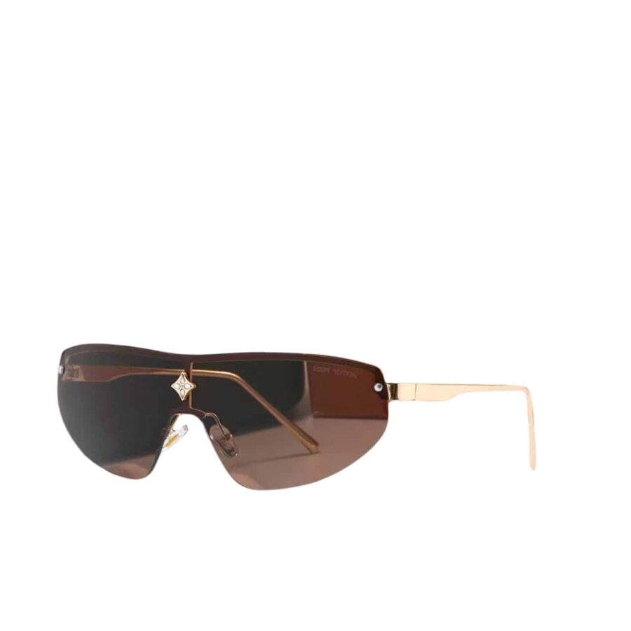Louis Vuitton Cyclone Mask Sunglasses Brown With Silver