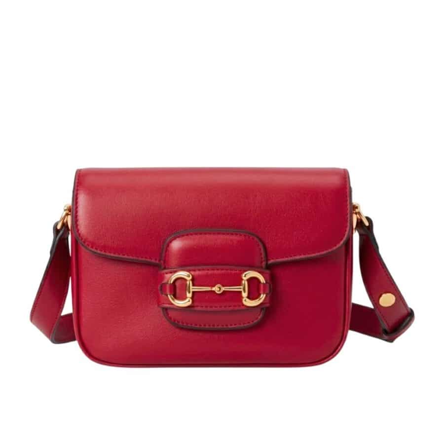 Gucci Horsebit 1955 Aura Mini Shoulder Bag Red 19Cm