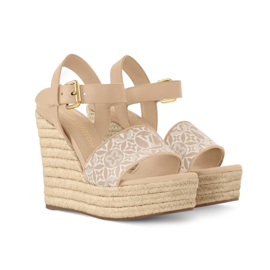 Louis Vuitton Helios Wedge Espadrille Beige 1Ahll6