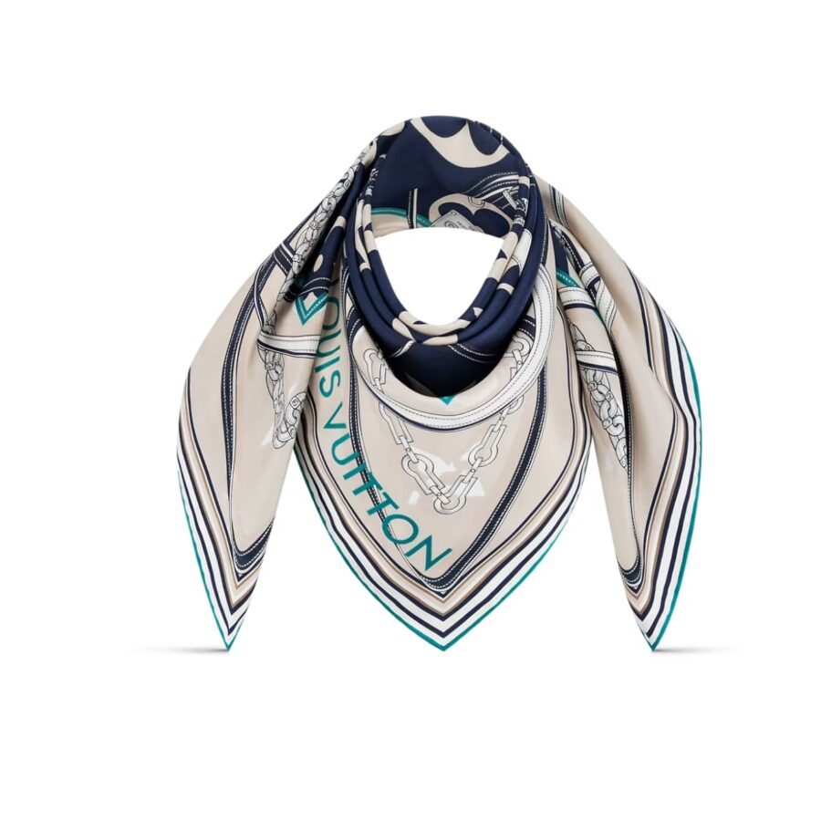 Louis Vuitton Ultimate Monogram Scarf In Marine Blue 90Cm M77776