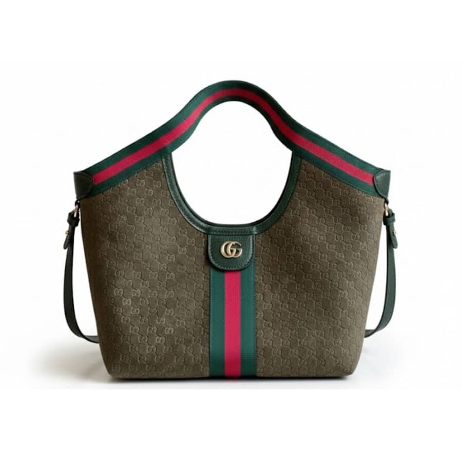 Gucci Giglio Small Tote Bag Dark Green 25Cm
