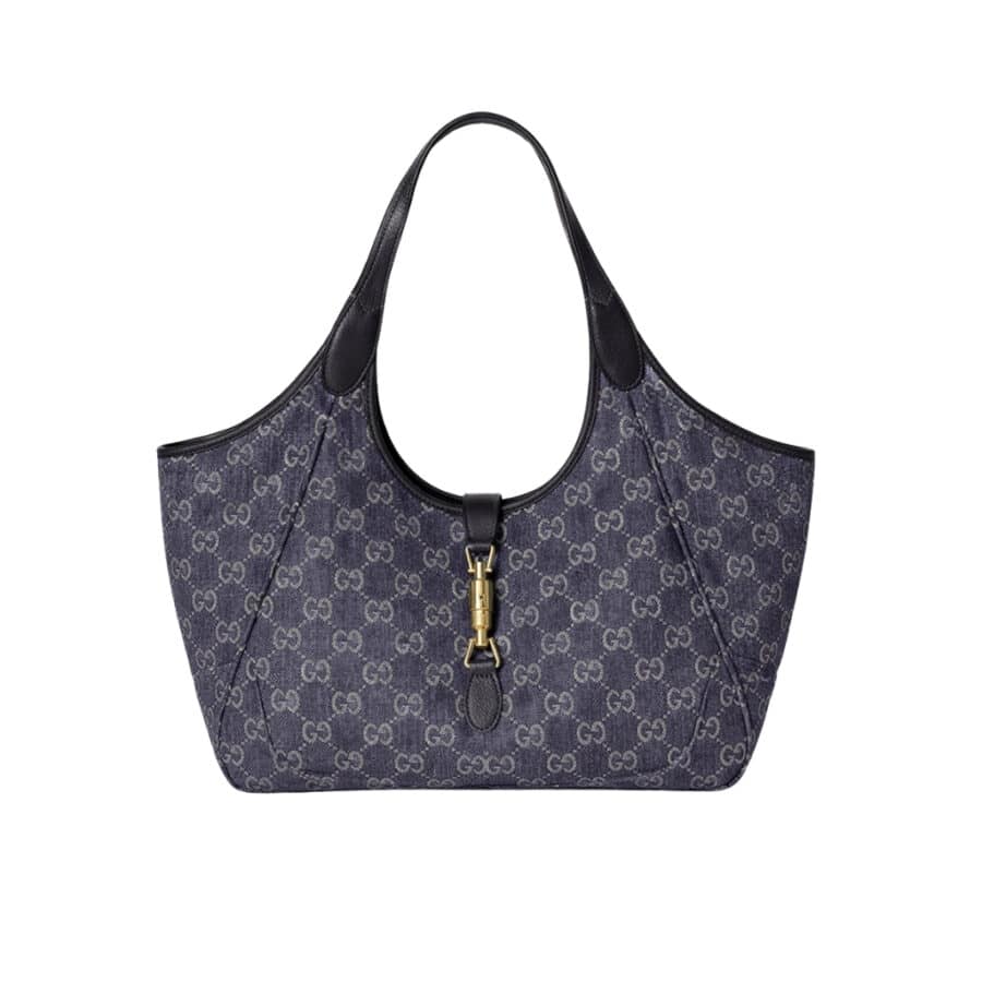 Gucci Mercato Medium Tote Bag GG Canvas Denim Blue 35cm