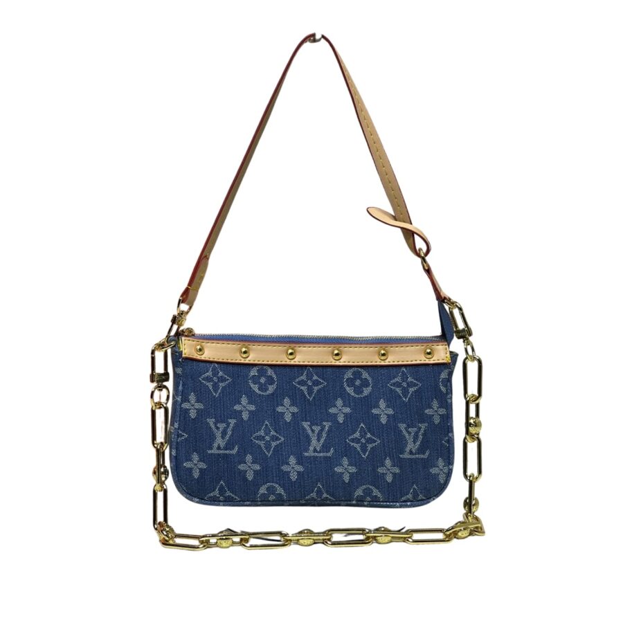 Louis Vuitton Pochette Accessoires Washed Denim Blue 22Cm