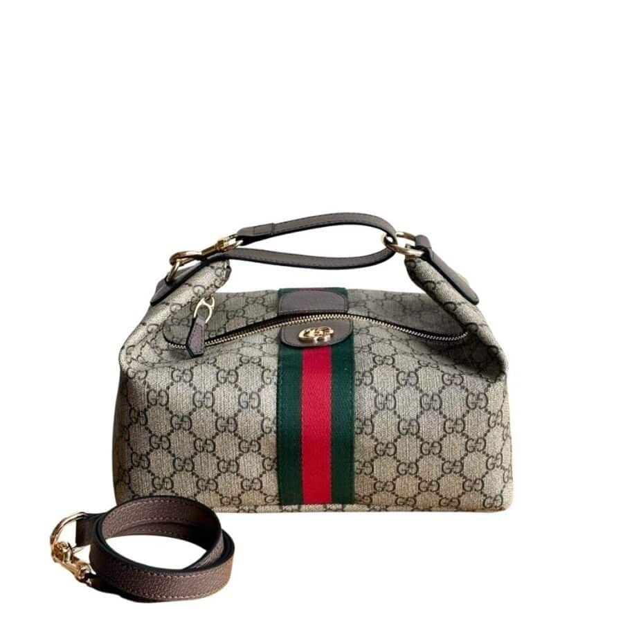 Gucci Vanity Medium Top Handle Bag Beige And Ebony 27Cm ‎