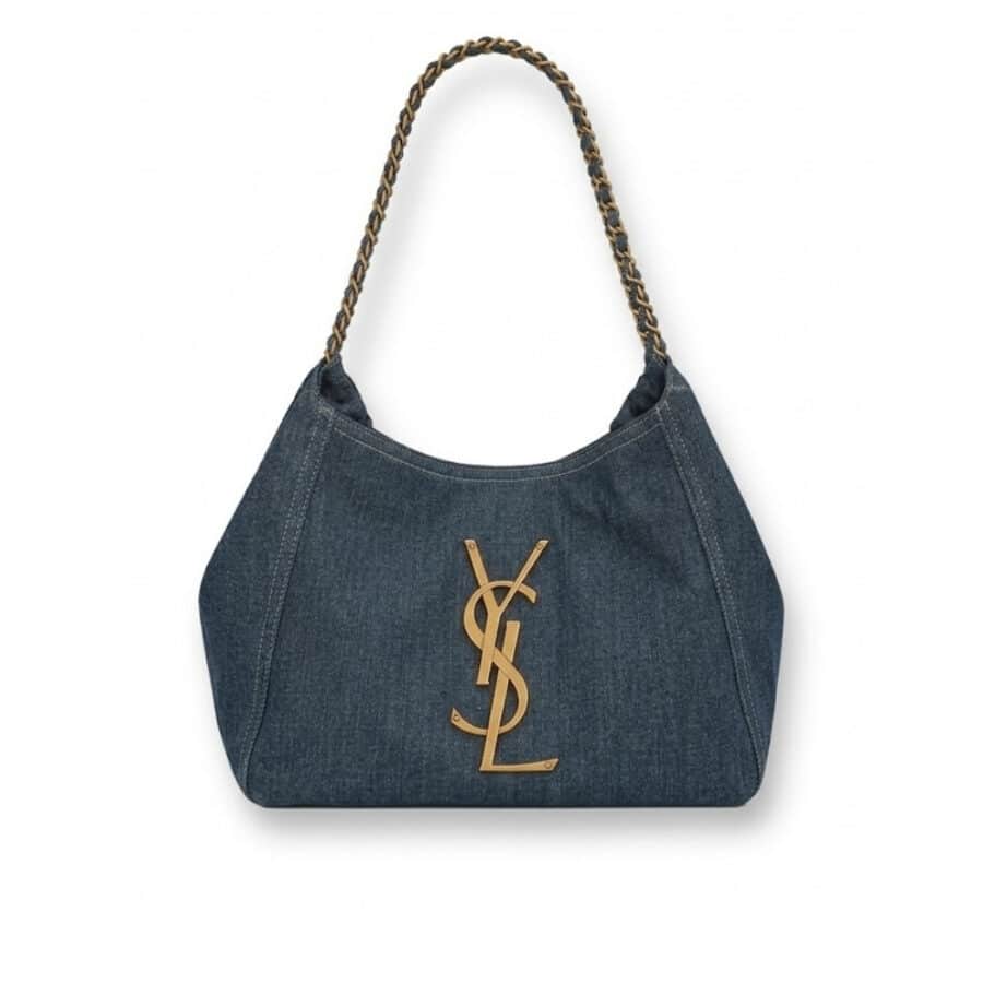 Saint Laurent Chain Hobo Bag Denim Blue 30cm