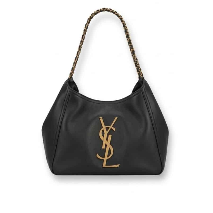 Saint Laurent Chain Hobo Bag Black 30cm
