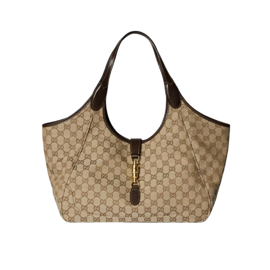 Gucci Mercato Medium Tote Bag Sand And Brown GG Canvas 35cm 866645 FAFV2 9651