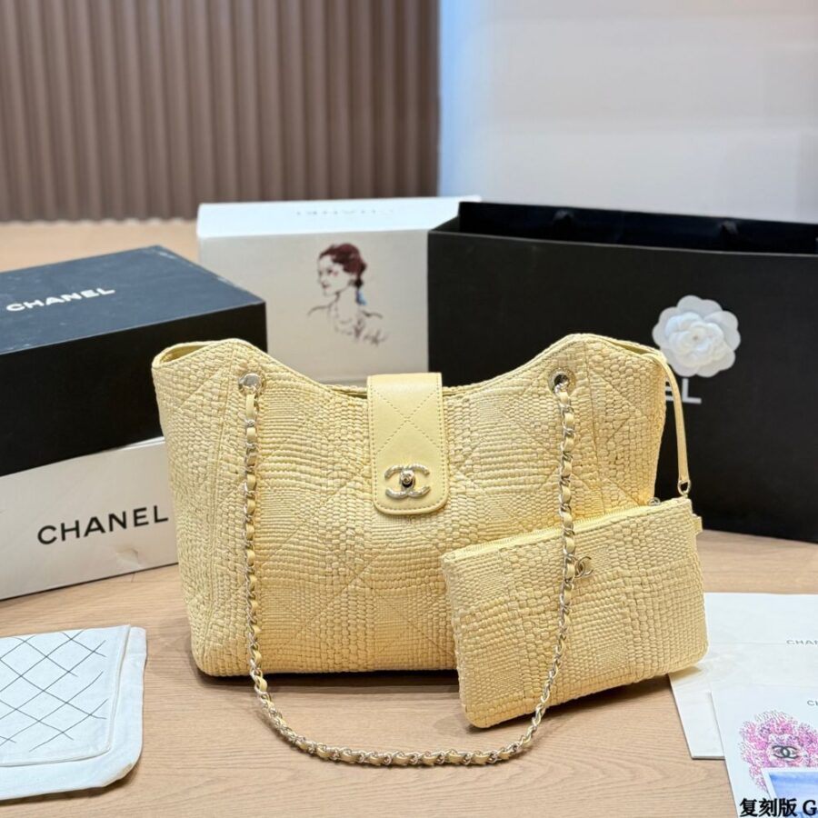 Alternative view of Chanel Shopping Bag Braided Raffia Beige 26Cm AS6090 B23527 U7508