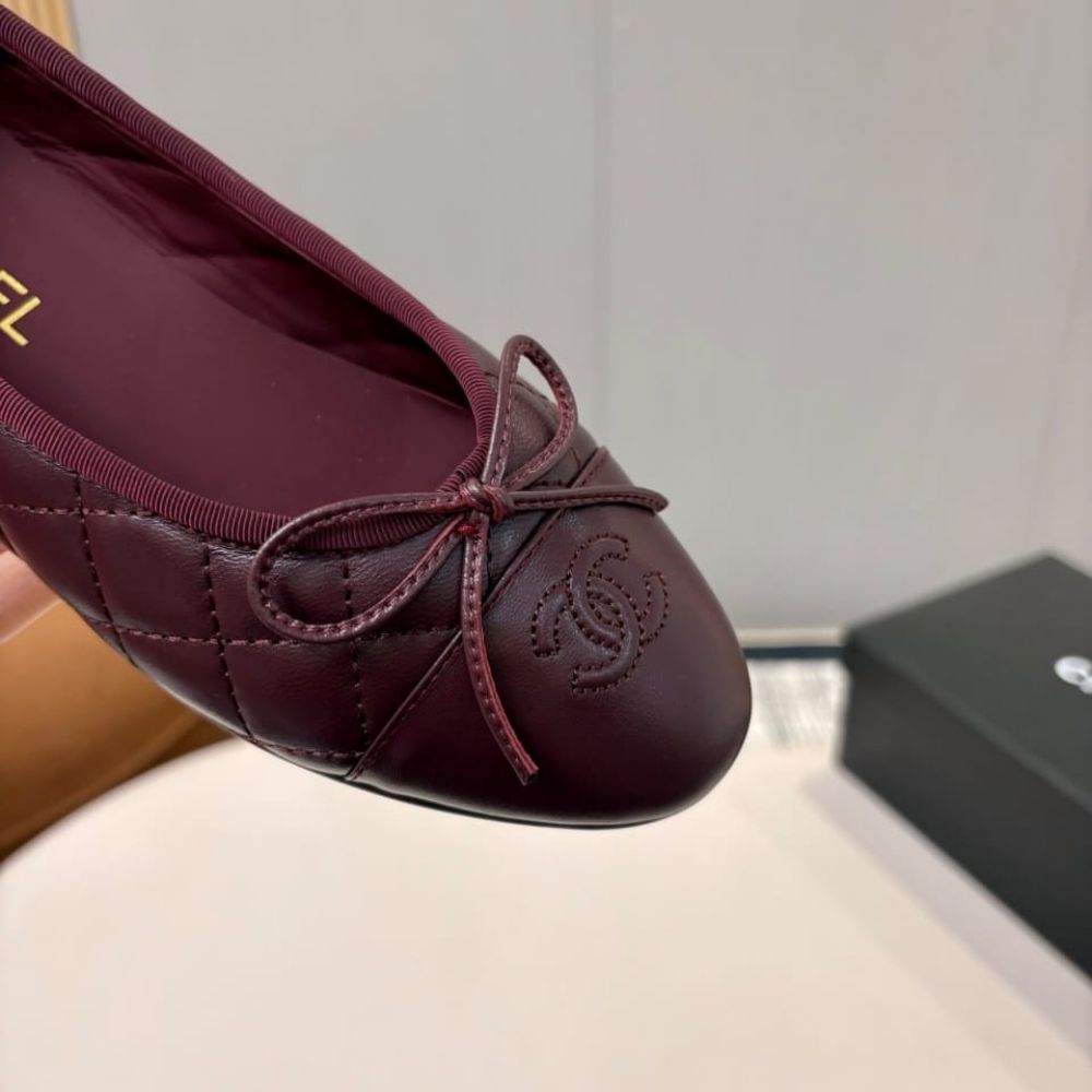 Chanel Ballet Flats Dark Burgundy G26250 X01000 U7065 - Image 9