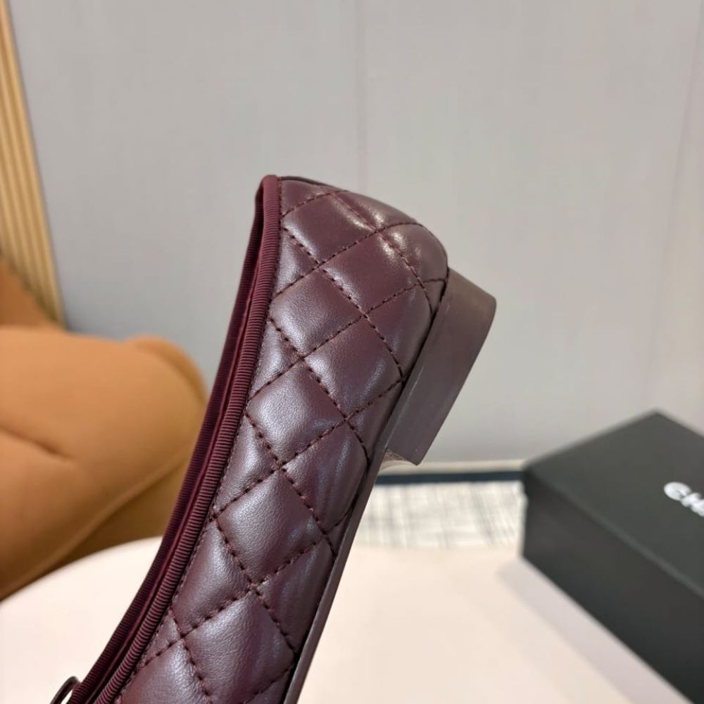 Chanel Ballet Flats Dark Burgundy G26250 X01000 U7065 - Image 8