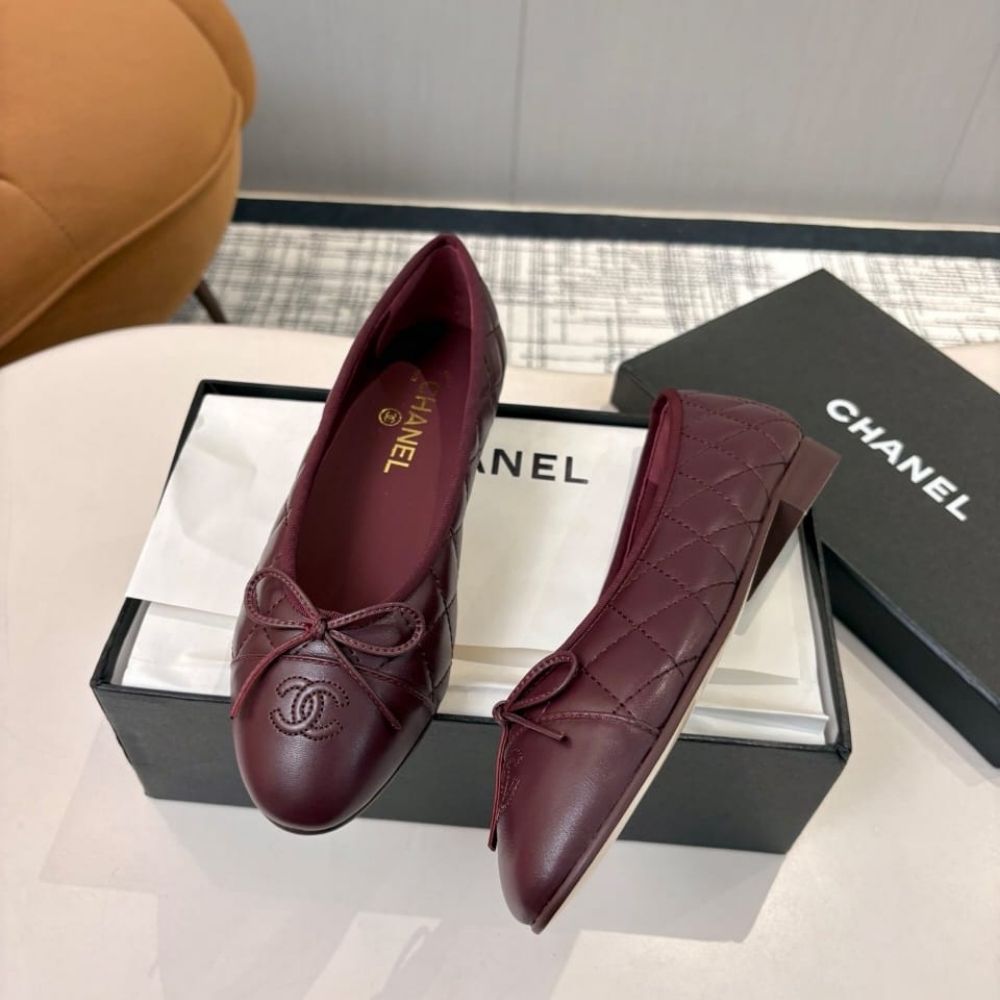 Chanel Ballet Flats Dark Burgundy G26250 X01000 U7065 - Image 6