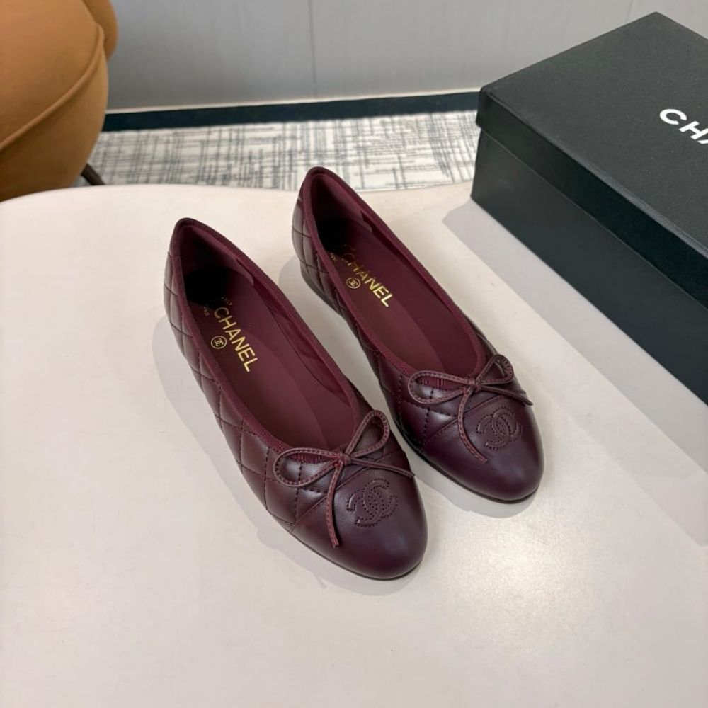Chanel Ballet Flats Dark Burgundy G26250 X01000 U7065 - Image 3