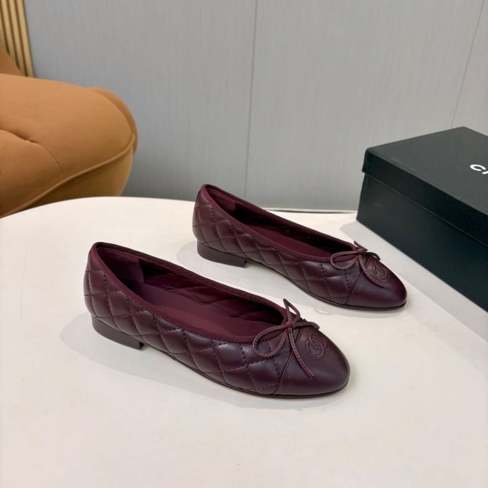 Chanel Ballet Flats Dark Burgundy G26250 X01000 U7065 - Image 2